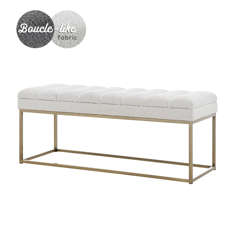 New Pacific DirectDarius KD Fabric Bench, Beige