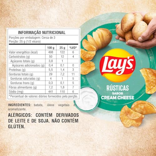 Batata Frita Lays Rústica Cream Cheese 68G