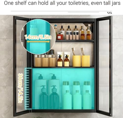 Wall-Mounted Corner Cabinet with Doors - Space-Saving Acrylic & Steel Bathroom & Kitchen Storage Solution, Stylish Organizer for Small Spaces