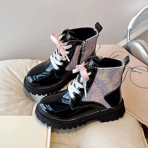 IWIHMIV Toddler Girl Ankle Boots Outdoor Non Slip Kids Ankle Boots With Side Zipper Fashion Dress Short Booties4