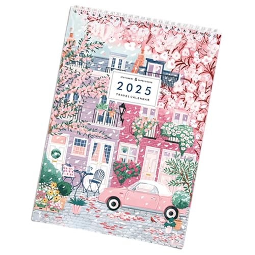 LfrXtra Office supplies,2025 Travel Checklist Calendar Twin-Coil Binding 2025 Monthly Calendar Planner 12 Month from January 2025-December 2025
