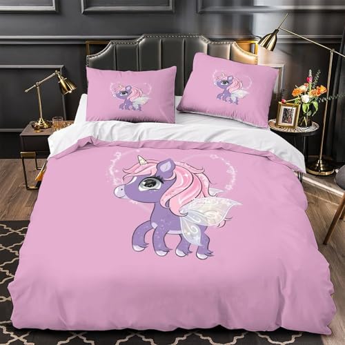 Parure de lit licorne violette douce et hypoallergique contre les nuits agitées