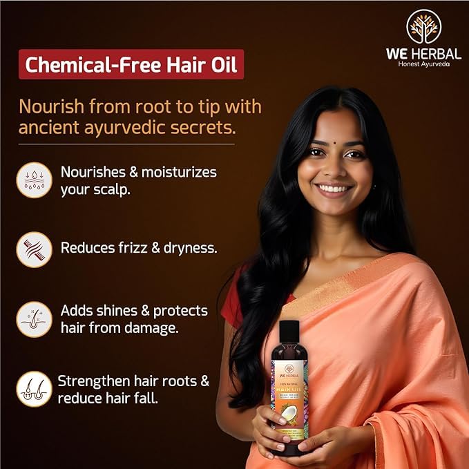 Image of Natural Hair Oil for Men & Women, Promotes Hair Growth, Prevents Premature Greying & Hair Fall, Chemical Free, For All Hair Types, 100ml