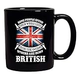 Some People Spend Their Whole Lives Awesome British Funny Black Coffee Mug (Black, 11 oz)