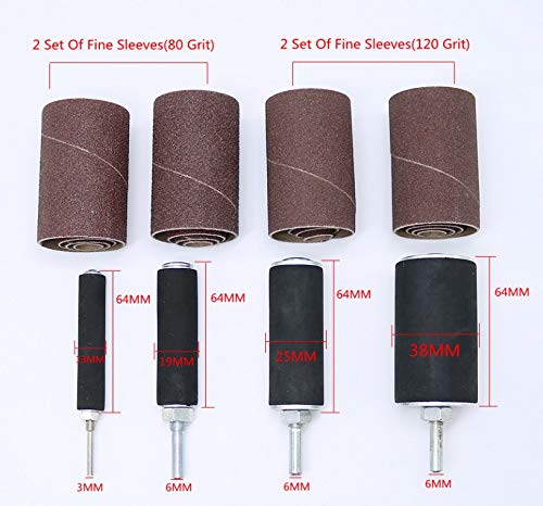 Drum Sander Kit - 20 stks Spindle Schuren Drum Sander Tool Kit Set met Case voor Boor Druk