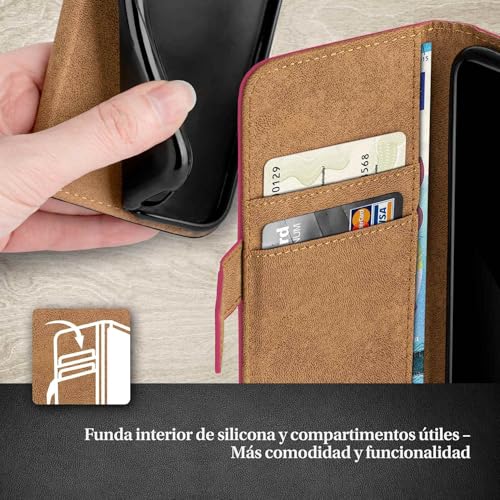 Funda libro iPhone 12 Mini con tarjetero carcasa cuero vegano protección 360 grados moex 4