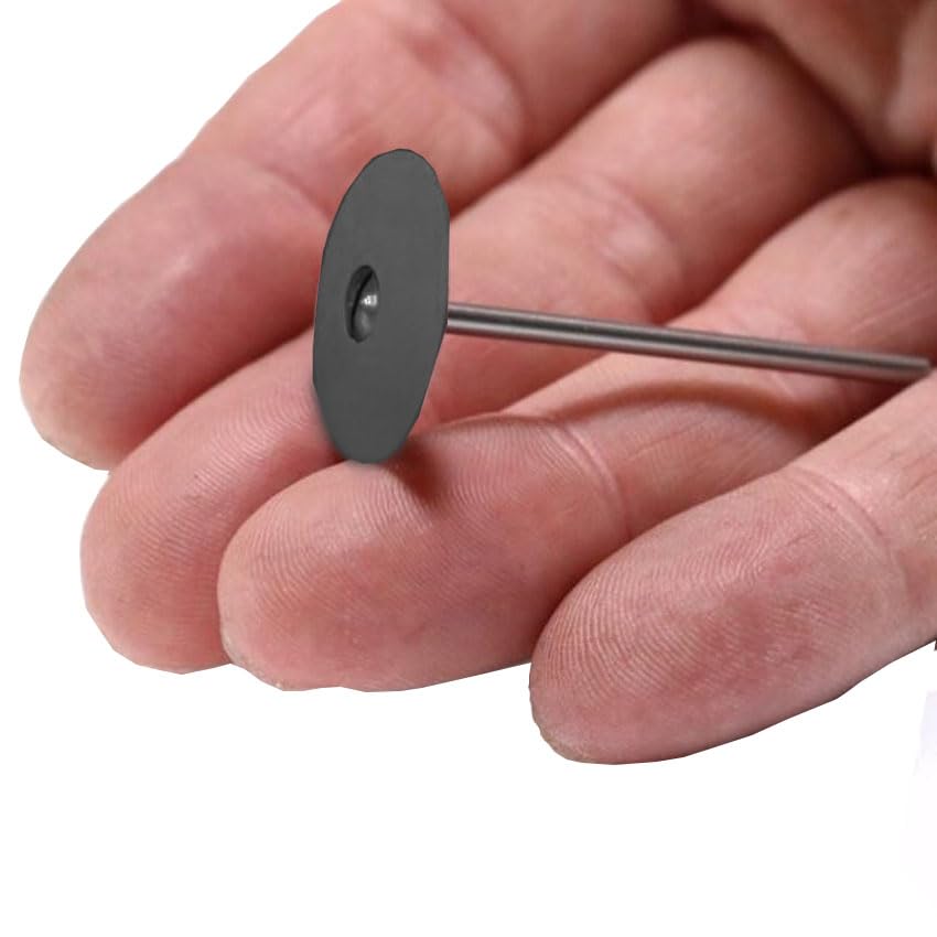 6 Pcs Silicone Polishing Wheels Knife Edge Black Medium Grid with Mandrel Polishing Metals EVE Germany