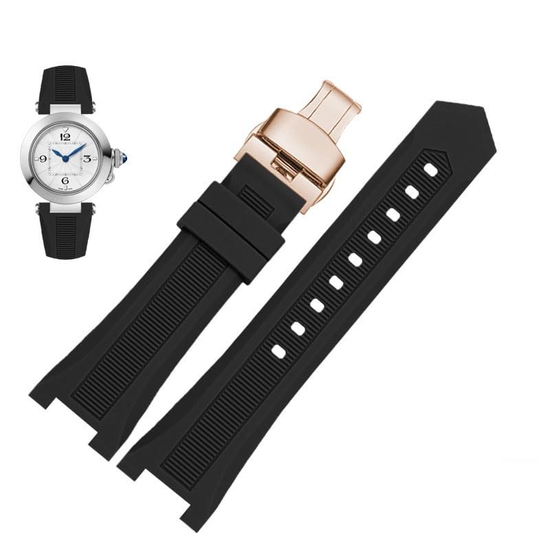 Cinturino in silicone con tacche per orologio da polso GC PASHA nero e bianco