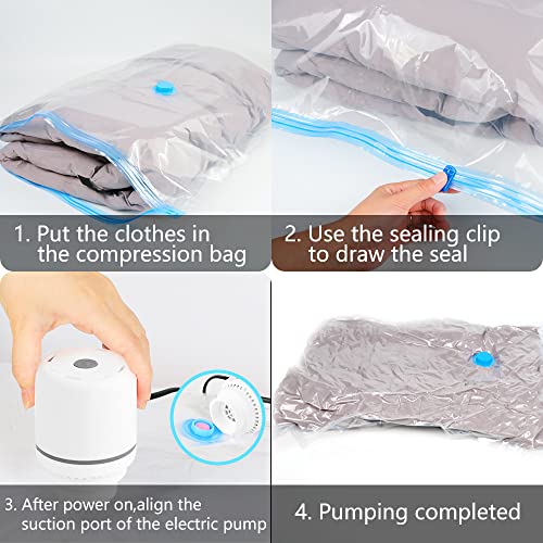 Image of Portable Electric Vacuum Pump for Clothes Bags, 30W High Efficiency, with 4.0 kPa Ultra Powerful Suction