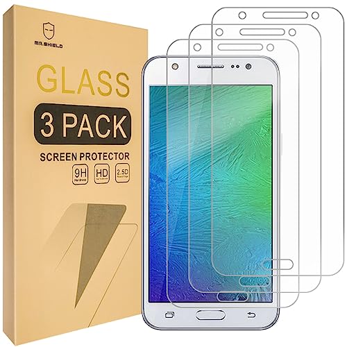 Mr.Shield [3-PACK] Designed For Samsung Galaxy J7 (2015 Version) [Tempered Glass] Screen Protector [0.3mm Ultra Thin 9H Hardness 2.5D Round Edge] with Lifetime Replacement