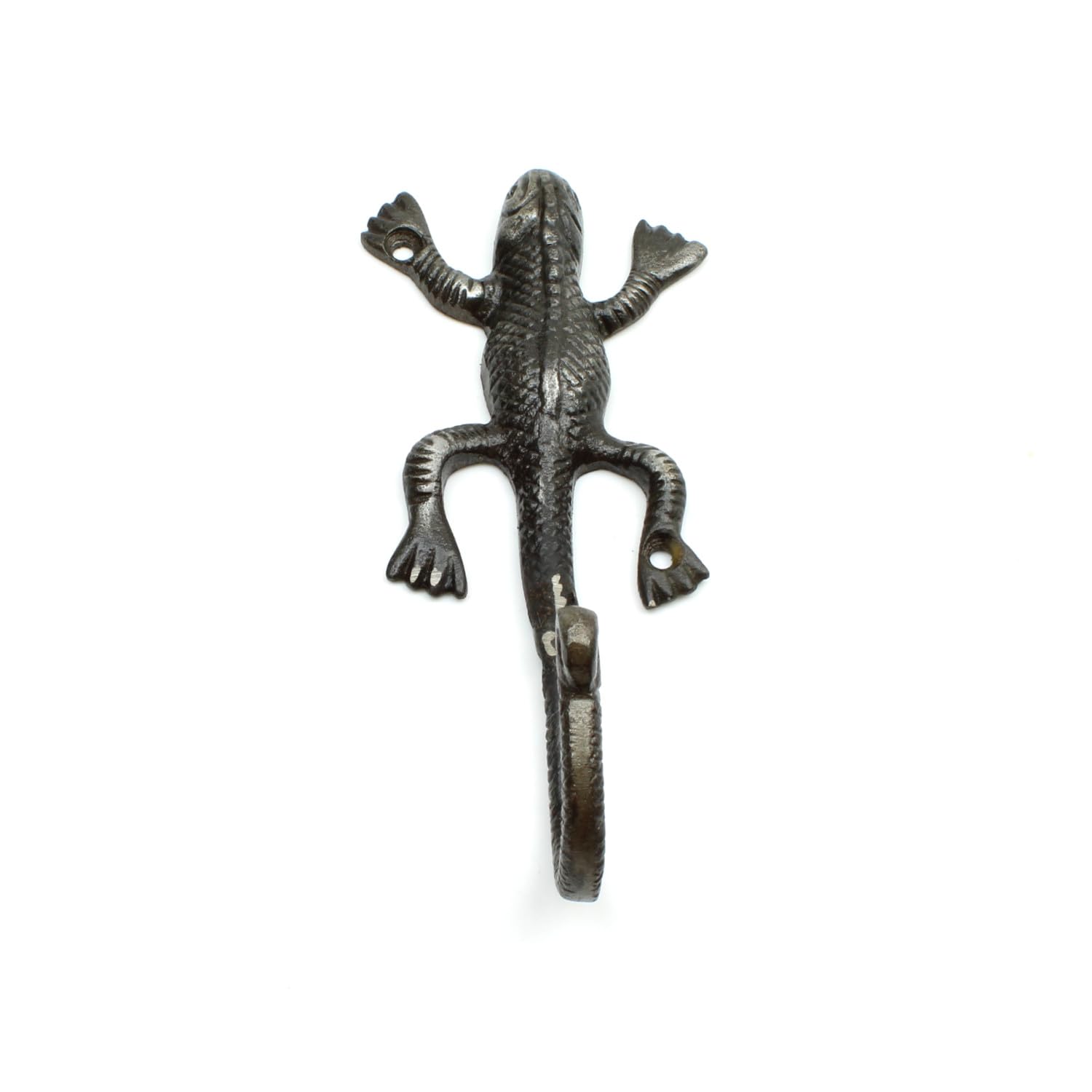 Oakcrafts Antique Cast Iron Gecko Lizard Hook - Decorative Storage Hook