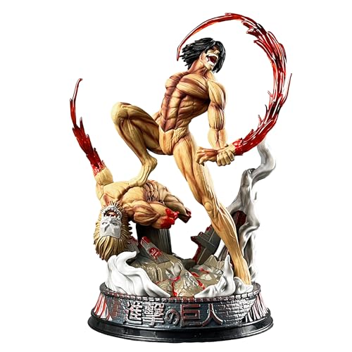 Puruuige Statuette Eren Jaeger 29 cm Agito No Kyojin se transforme en une scène de bataille géante modèle animé en PVC Décoration de bureau à domicile