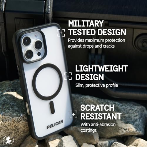 Image of Pelican Ranger iPhone 16 Pro Max Case - MagSafe Phone Case - Frosted Clear | Rugged Magnetic Phone Case w /12ft Military-Grade Drop Protection - Anti-Scratch, Heavy Duty Phone Cover for iPhone 16 Pro Max