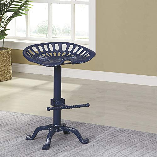 Carolina Forge Farmhouse Tractor Seat Stool - Farm House Blue