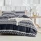 Tokokimo Housse de Couette Double 240x220 cm, 100% Microfibre, Style Bohème, Housse de Couette Douce et Résistante Aux Rides, 1 Housse de Couette + 2 Taies d’oreiller 65x65cm, Noir