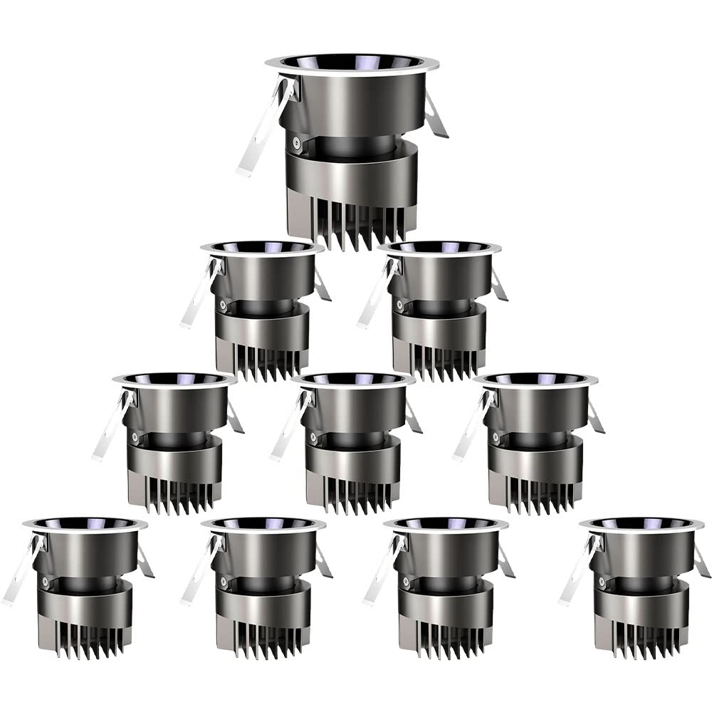 Faretto da Incasso a LED antiriflesso, Confezione da 10 faretti da Incasso da 5W, 7W, 10W, 3,3 Pollici, faretto da Incasso a LED con Coppa Profonda, faretto antiriflesso, faretto da Incasso orientabi