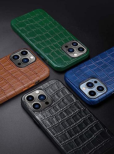 Protection iPhone 12 Pro cuir style croco noir pour le quotidien - 2