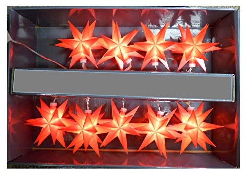 Preisvergleich Produktbild Lichterkette Rot 9 LED 3D Sterne 740 cm