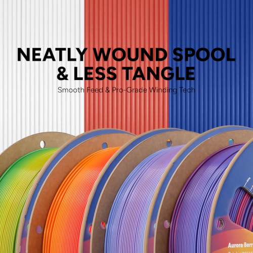 Image of OVERTURE 4KG Bundle Rainbow PLA Filament 1.75mm, Neatly Wound 3D Printer Filament 4 Pack 1kg Spool (2.2lbs), Fit Most FDM 3D Printers (4 Ranbiow Color)