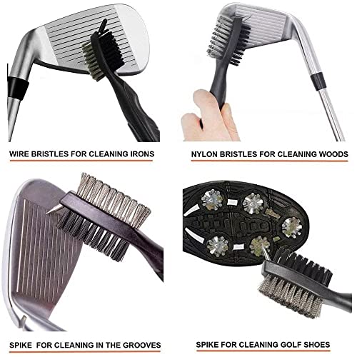 Berfea Golf Club Cleaner Brush and Golf Towel Kit,Golf Club Brush and Golf Groove Cleaner Cleaning Kit Tool,Golf Accessories for Men - Image 3