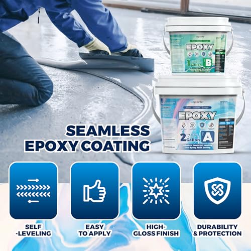 Oycevila DP-EPOXY 3 Gallon Kit Clear Garage Floor Epoxy Kit thumb #2