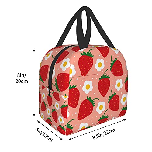 Carati Strawberry Fruit Lunch Box Travel Bag Picnic Bags Insulated Durable Shopping Bag Reusable Waterproof Bags For Man Woman #TOP4