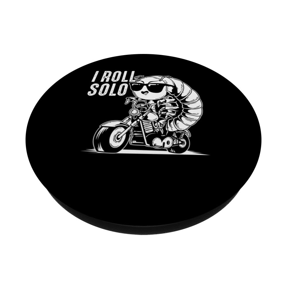 Isopod Roly Poly Pill Bug Rollie Pollie Insect I Roll Solo PopSockets Swappable PopGrip, Black - Image 2