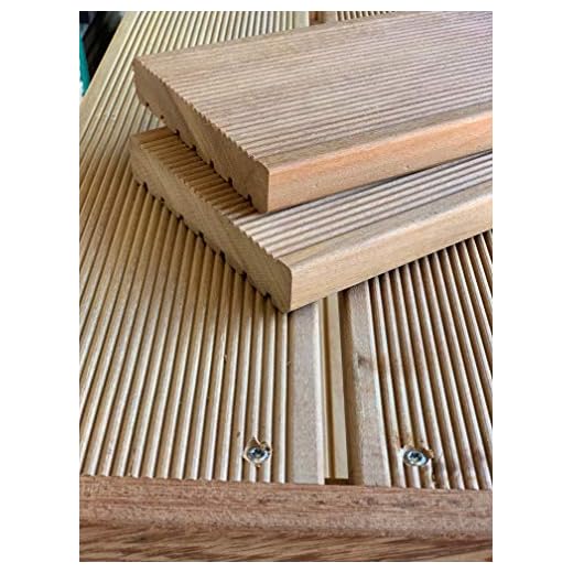 Terrassenbeläge Terrassendielen Hartholz Garapa Terrassenbelag Diele Holzdiele Massivholz (Sichtseite: fein, 200cm)