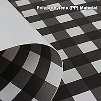 Vista 4 de Buffalo - Juego de 4 manteles individuales de plástico a cuadros, lavables, fáciles de limpiar, lavables para mesa de comedor, resistentes al calor