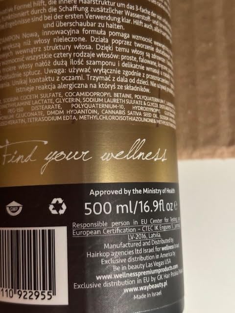 Miniatura 8 de Wellness Premium Wellplex Champú reparador con infusión de cáñamo  Fórmula restauradora para cabello dañado y teñido  Hidrata y fortalece con aceite