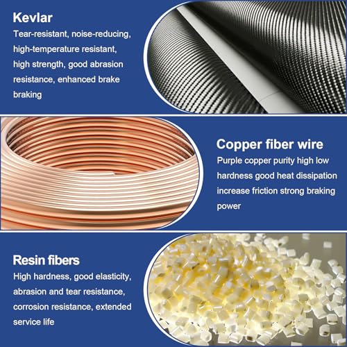 wilcractk 6 remblokken voor elektrische step en fiets/mountainbike, kopervezel, zwart, krachtige remmen, geschikt voor bergpaden en stadsgebruik - Afbeelding 4