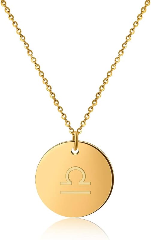 Collier zodiaque GD Good.designs doré, pendentif signe astrologique en acier inoxydable