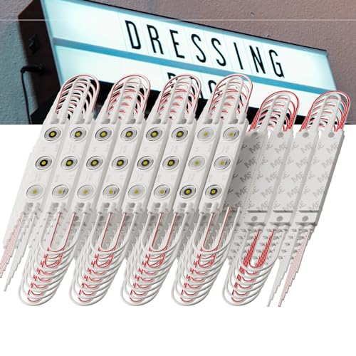 Image of 200 pcs Channel Letter LED Commercial Module Strip 6500K White Light IP65 Waterproof for Advertising Signs with Tape Adhesive Backside for Outdoor