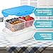By Caleb Company Blue Bento Boxes For Kids Lunches - 39 Ounce Divided Food Storage Containers With Lids - Leakproof, BPA Free Bento Box for Kids & Adults Is Safe For Dishwasher & Microwave - 3 Pack