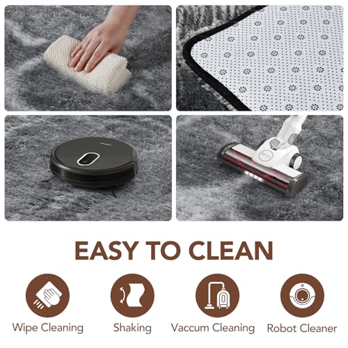 Tapete Shaggy 4x6 Pies Gris para Hogar miniatura 5