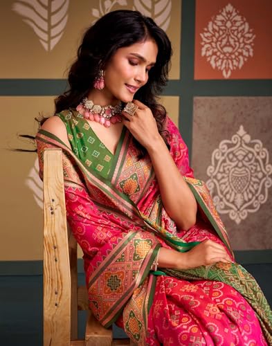 Image of MADHUHANSH Women's Cotton Linen Saree with Unstitched Blouse Piece and Floral Printed Pattern | Women Saree for Special Occasion | Stylish Modern Sarees