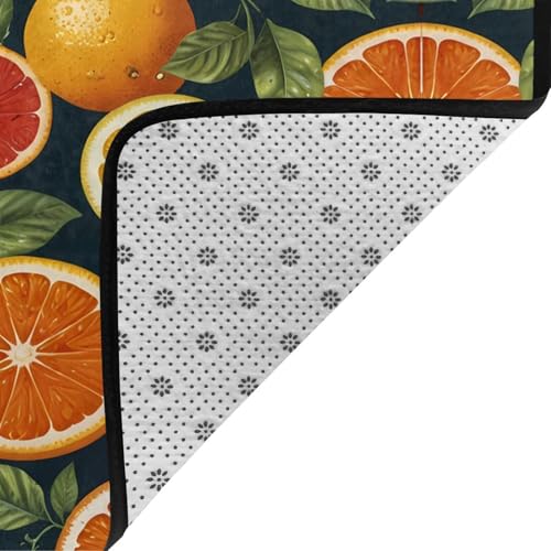 Tapis imprimé soleil agrumes 203x147 cm pour salon et table basse