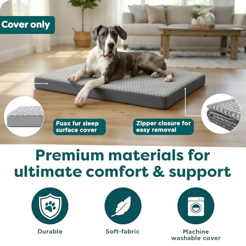 image for Furhaven Replacement Dog Bed Cover Ultra Plush Faux Fur & Suede Mattre