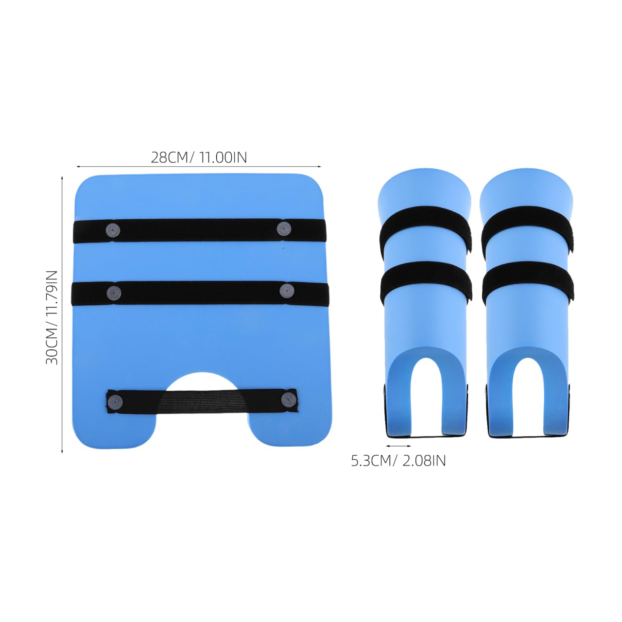 Totority EVA Float Belt Resistance Bands 2pcs Blau - Leichte Aqua Manschetten für Pooltherapie & Krafttraining, Verstellbare Rückenstütze für Erwachsene & Senioren