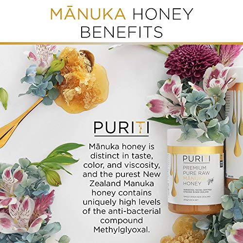 Puriti Manuka Honey Mgo 300+ / Umf 10+ | 100% Pure Genuine Raw Manuka Honey | 8.8 Oz / 250G | Harvested, Tested, Certified And Packed In New Zealand #TOP3