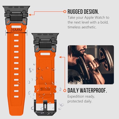 Image of KADES Rugged TPU Sport Band for Apple Watch Ultra 3 /2 /1 49mm, Metal Connectors for Apple Watch Series 11 /10 /SE3 46mm Series 9 /8 /SE2 /7 /6 /SE /5 /4 /3 /2 /1 45mm /44mm /42mm