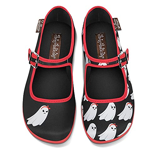 Image of Hot Chocolate Design Chocolaticas Ghost Love Women's Mary Jane Flat Multicoloured HCD 41, Ghost Love, 9 UK