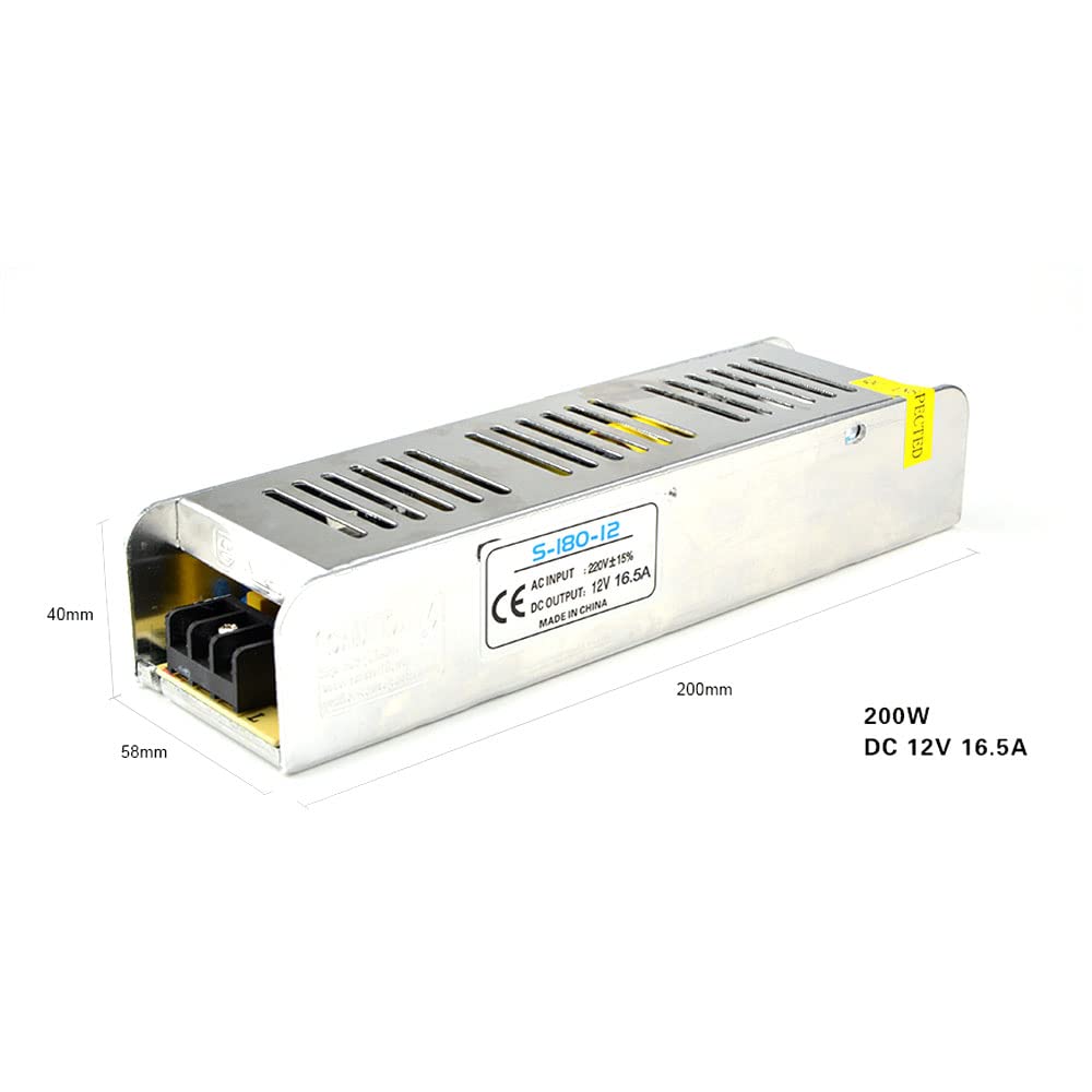 LED di guida 1 unità trasformatori di illuminazione AC220V a DC 12V Controller LED, 20A 240W (Size: 16.5A 200W)