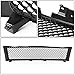 Front Upper Bumper Grille Grill Compatible with Chevy Silverado 1500 07-13, ABS Plastic, Mesh Style, Glossy Black