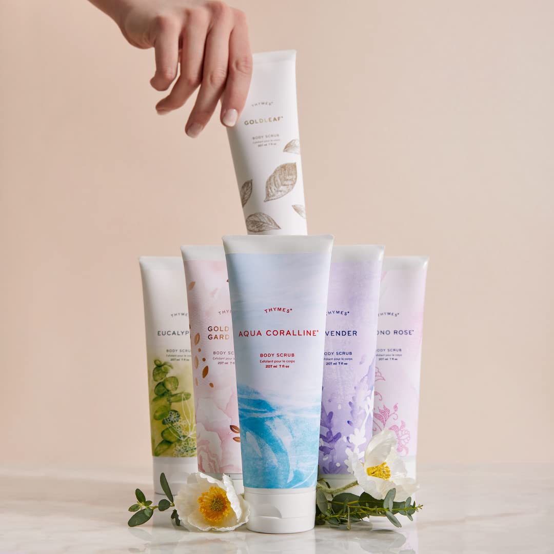 Thymes Kimono Rose Body Scrub - Body Exfoliator for Skin Care Routine - Moisturizing and Exfoliating Body Scrub, Face Scrub, Foot Scrub (7 Fl Oz)