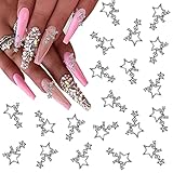 KACHIMOO Star Nail Charms,20 Pieces Dangling Star Nail Charms 3D Rhinestones Stars Charms for Nail Star Shape Nail Gems for Nails Designs Nail DIY Accessories