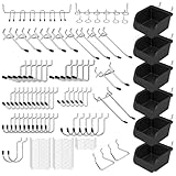 Ultimate 121-Piece Pegboard Hooks Set, Pegboard Accessories with Metal Hooks, Durable Peg Board Organizer Accessories, Pegboard Bins, Peg Board Tool Utility Hooks