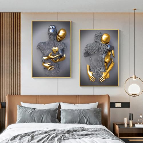 Art abstrait sur toile effet 3D triptyque grand format pour intérieur chic