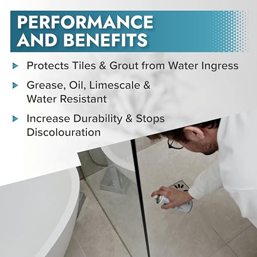 Polar Tile & Grout Sealer Clear Aerosol Spray - 2 x 13.5 Fl Oz | Instantly Waterproofs and Protects Floor Tile Grout | Ideal for Bathroom, Shower & Kitchen | Interior & Exterior Tile Sealer - Image 5