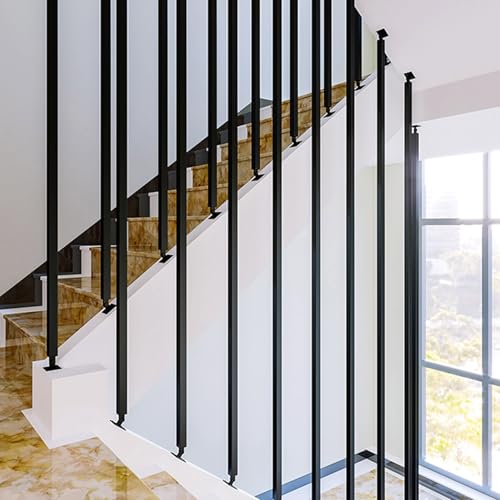 Balaustres de escalera regulables de 20 a 100 pulgadas columna decorativa en L para interior 7